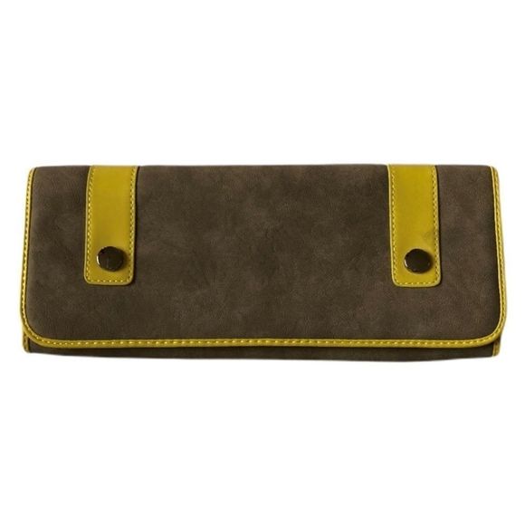 NWOT The Limited Taupe/Yellow Clutch Handbag - Picture 1 of 6
